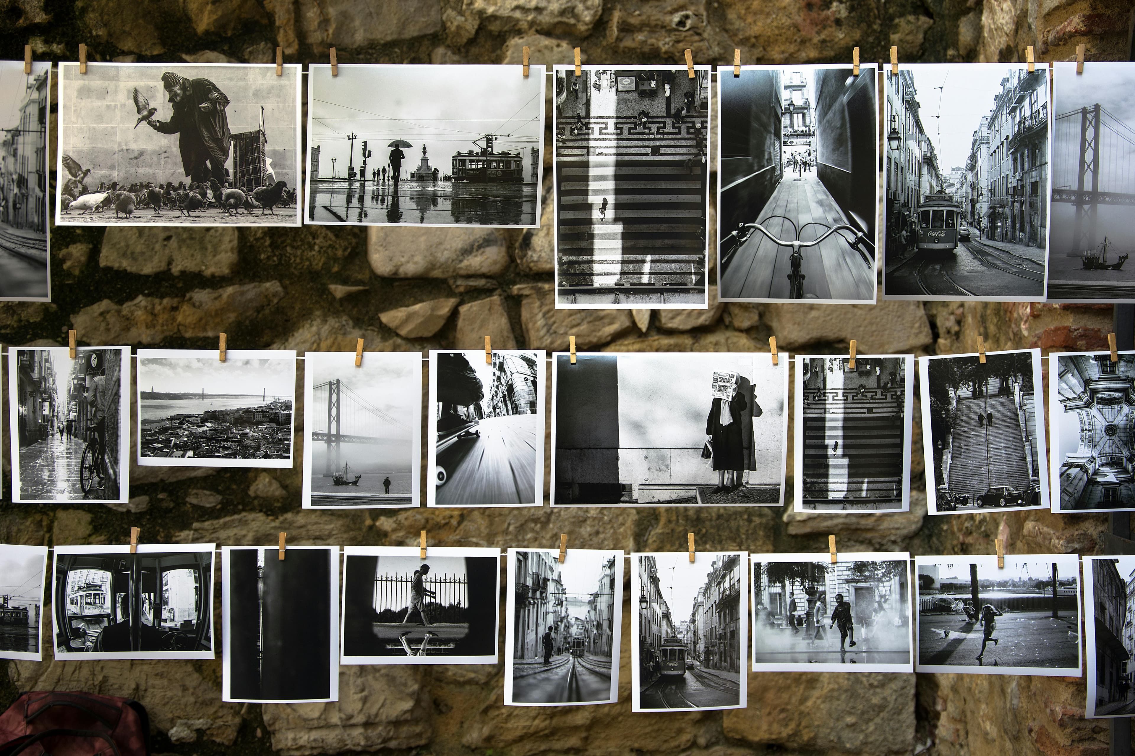 A collage of travel photos in black and white